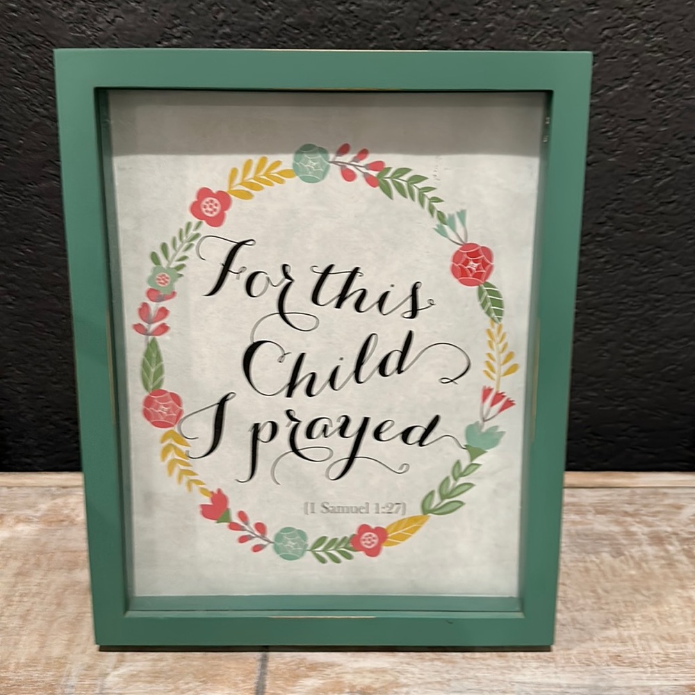 For this Child I Prayed Framed Verse for Nursery